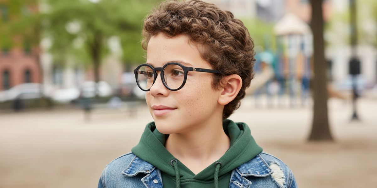 Full Rim Round Eyeglasses With Adjustable Temples