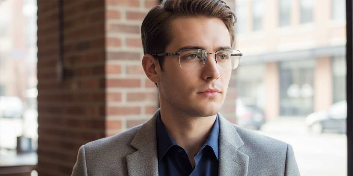 Half Rim Rectangle Classic Eyeglasses