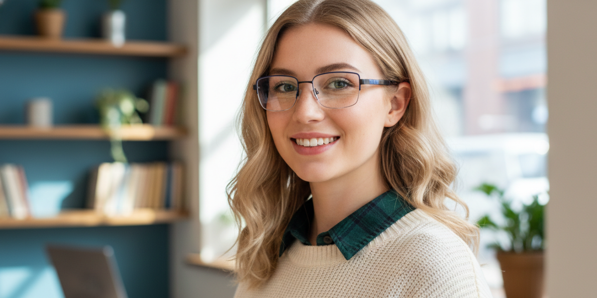 Half Rim Rectangle Classic Eyeglasses