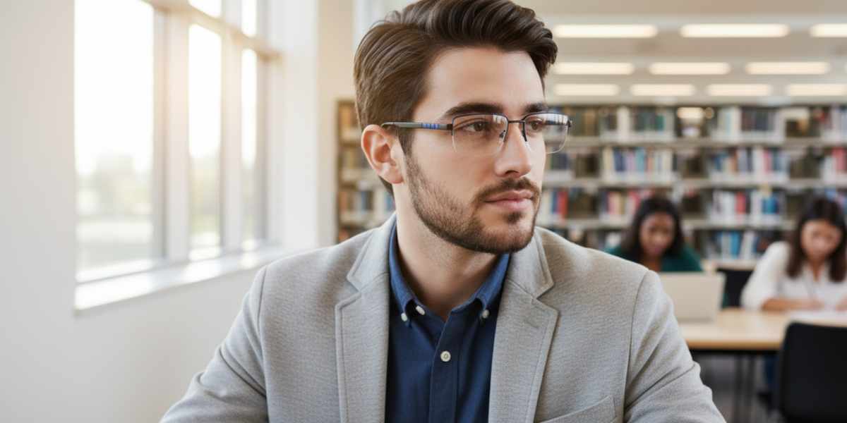 Half Rim Rectangle Classic Eyeglasses