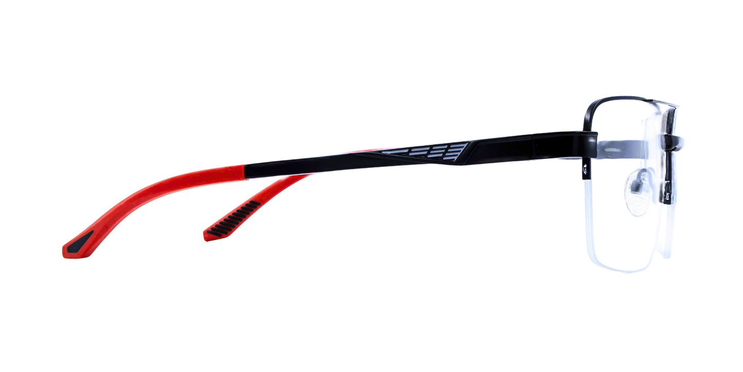 Half Rim Double Bridge Rectangle Classic Sports Eyeglasses