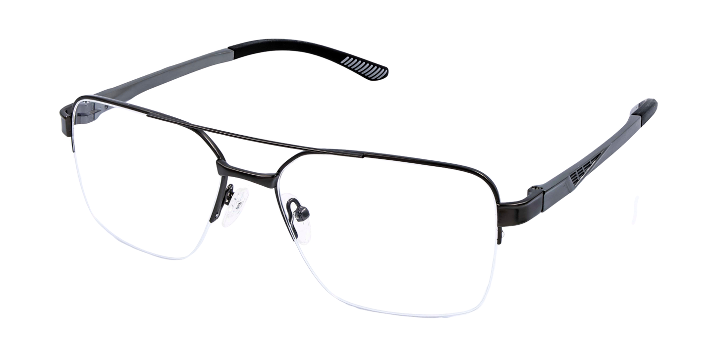 Half Rim Double Bridge Rectangle Classic Sports Eyeglasses