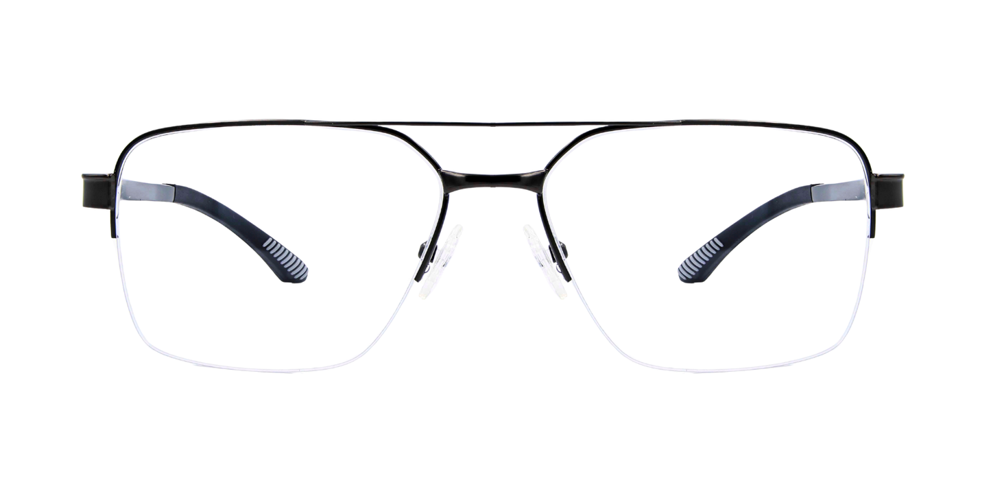 Half Rim Double Bridge Rectangle Classic Sports Eyeglasses