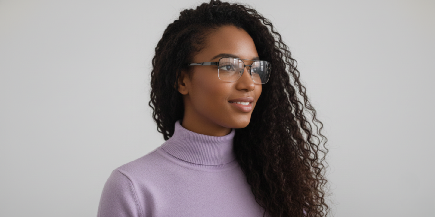 Half Rim Double Bridge Rectangle Classic Sports Eyeglasses
