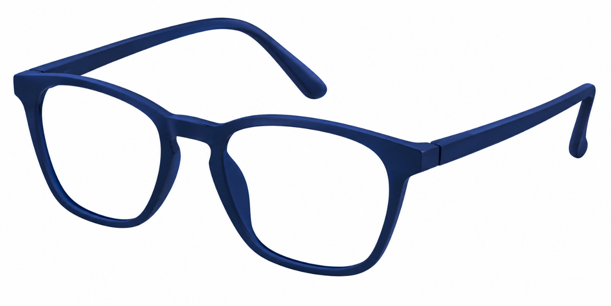 Matte Navy Blue Full Rim Round Magneto Eyeglasses