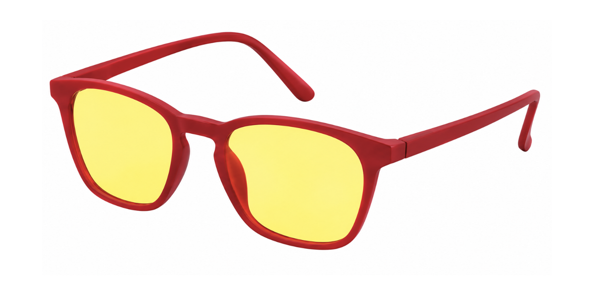 Matte Red Full Rim Round Magneto Eyeglasses