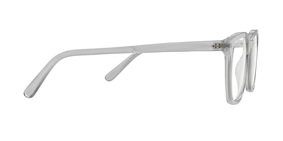 Matte Transparent Light Grey Full Rim Square Magneto Eyeglasses