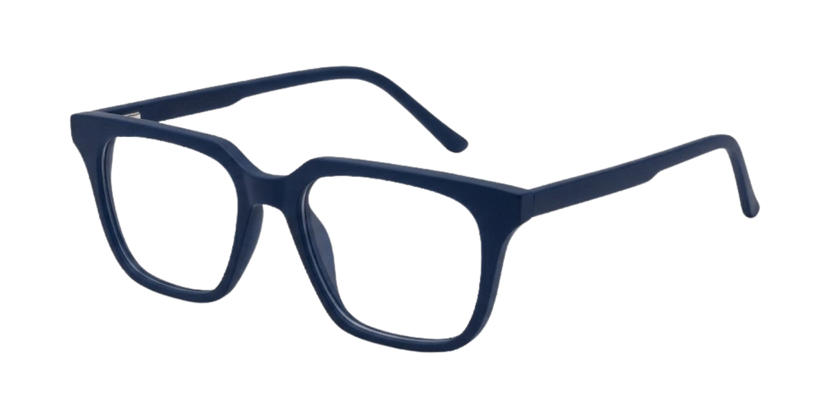 Matte Navy Blue Full Rim Square Magneto Eyeglasses