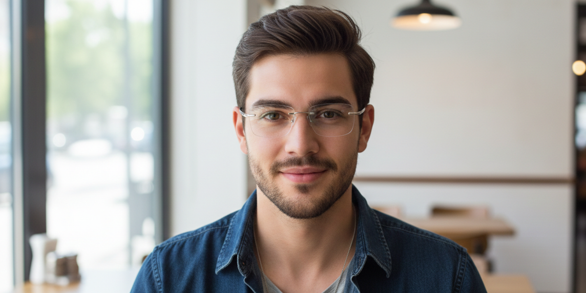 Rimless Rectangle Premium Eyeglasses