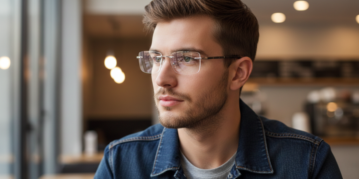 Rimless Rectangle Premium Eyeglasses