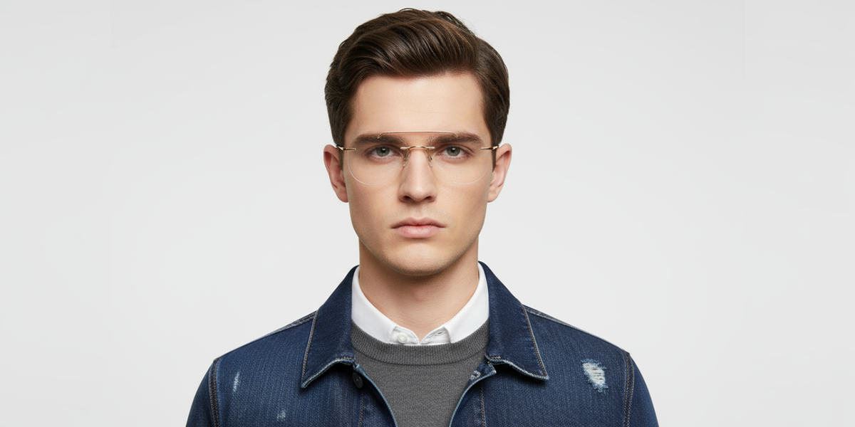 Rimless Aviator Classic Eyeglasses