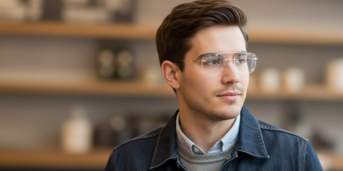 Rimless Rectangle Classic Eyeglasses