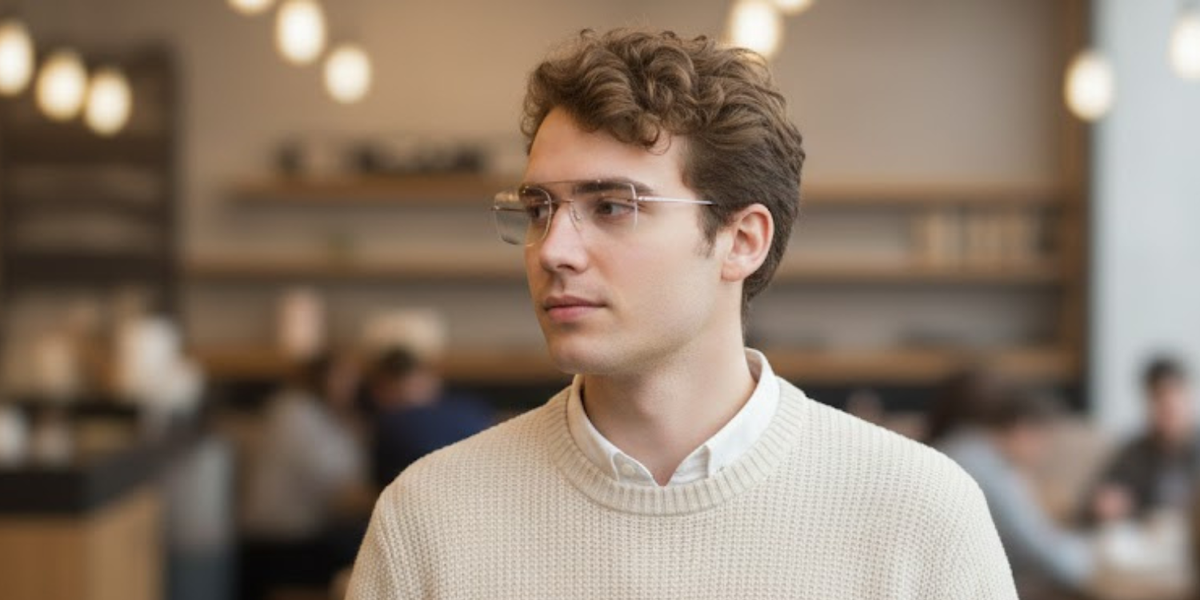 Rimless Rectangle Classic Eyeglasses