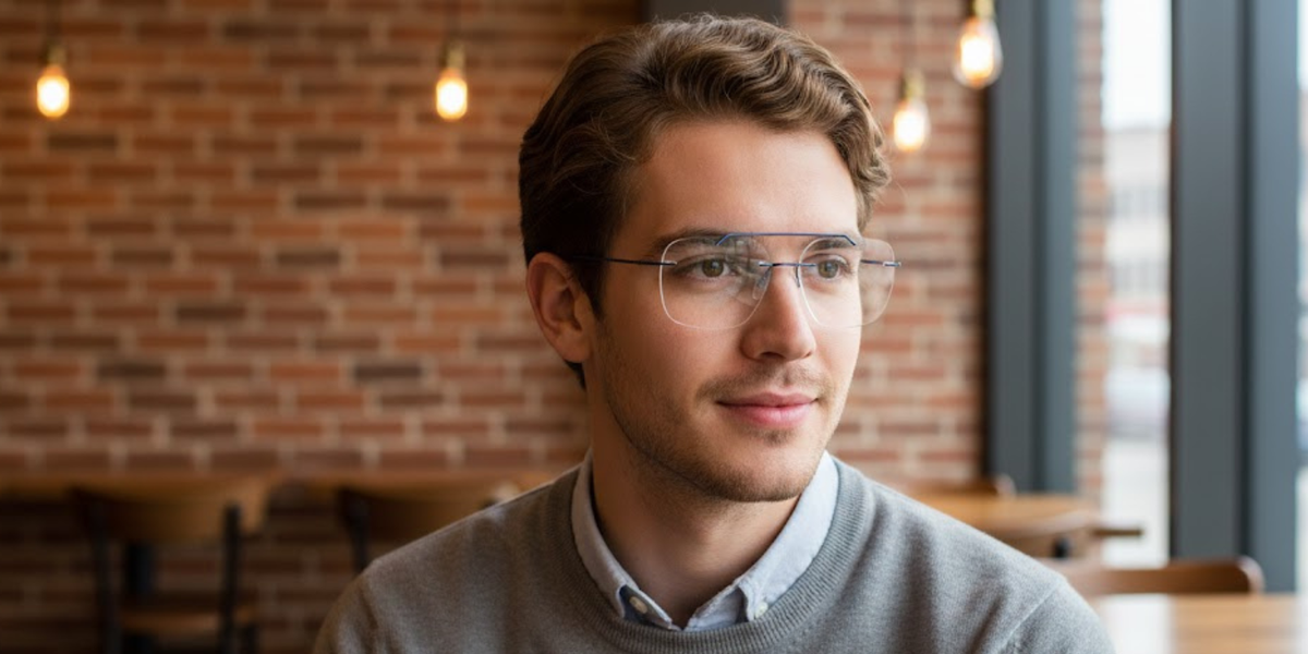 Rimless Rectangle Classic Eyeglasses
