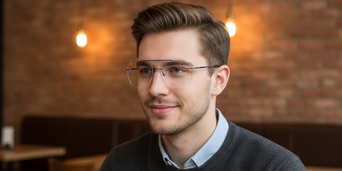 Rimless Rectangle Classic Eyeglasses