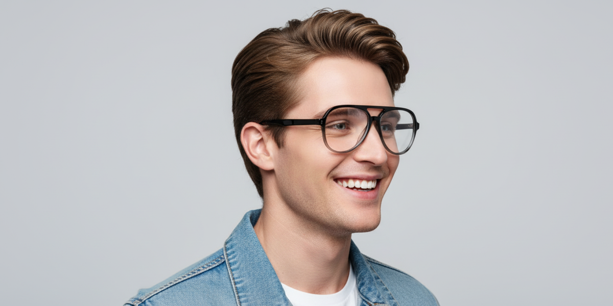 Full Rim Double Bridge Aviator Classic Eyeglasses