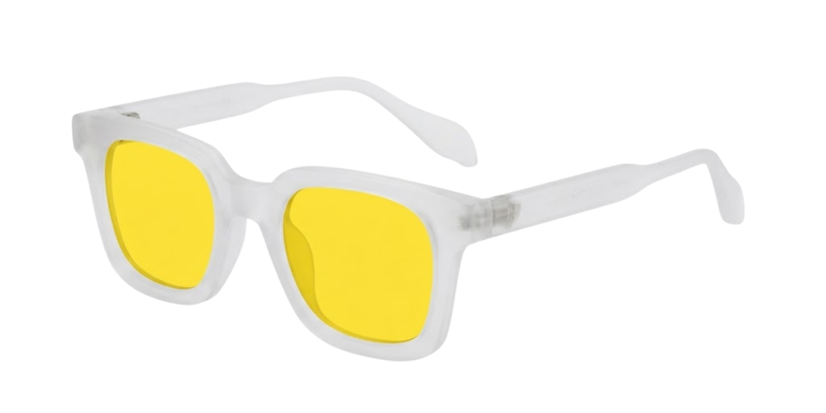 White Full Rim Square Magneto Eyeglasses