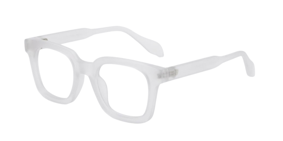 White Full Rim Square Magneto Eyeglasses