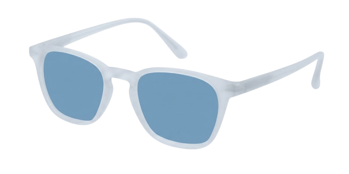 Light Blue Full Rim Round Magneto Eyeglasses