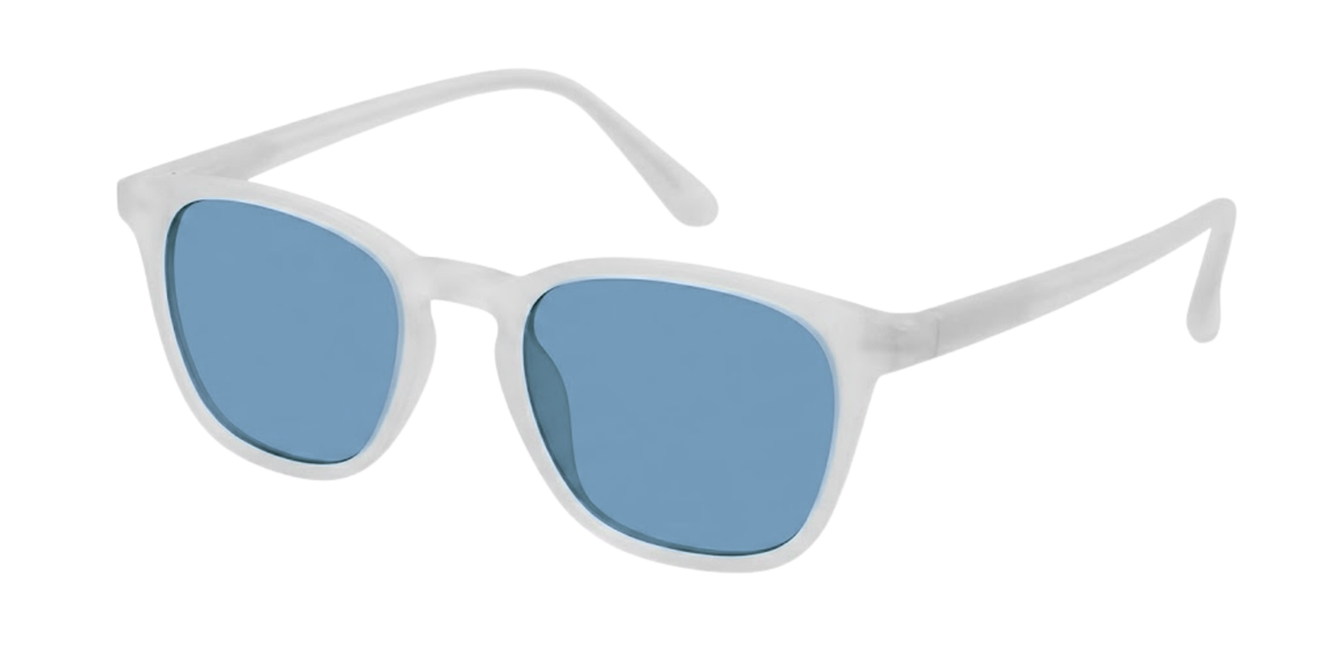 Light Grey Full Rim Round Magneto Eyeglasses