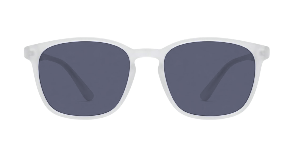 Light Grey Full Rim Round Magneto Eyeglasses