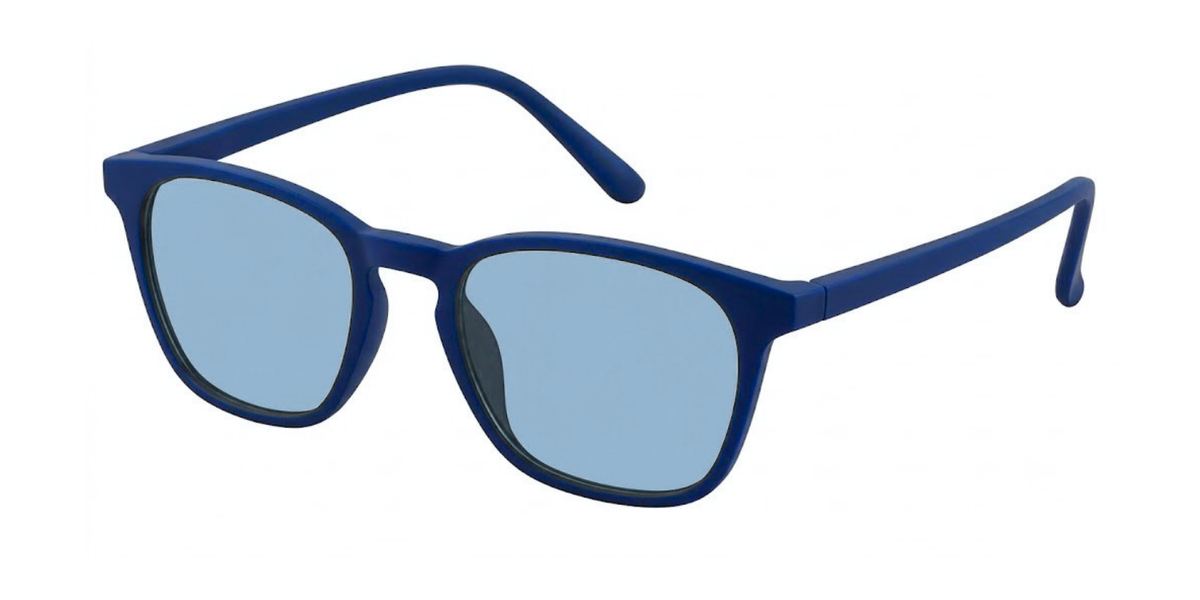 Matte Navy Blue Full Rim Round Magneto Eyeglasses