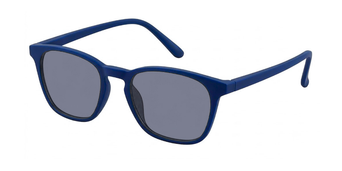 Matte Navy Blue Full Rim Round Magneto Eyeglasses