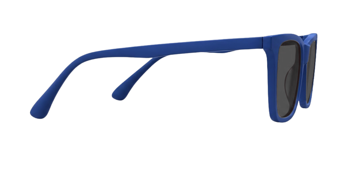 Matte Navy Blue Full Rim Round Magneto Eyeglasses