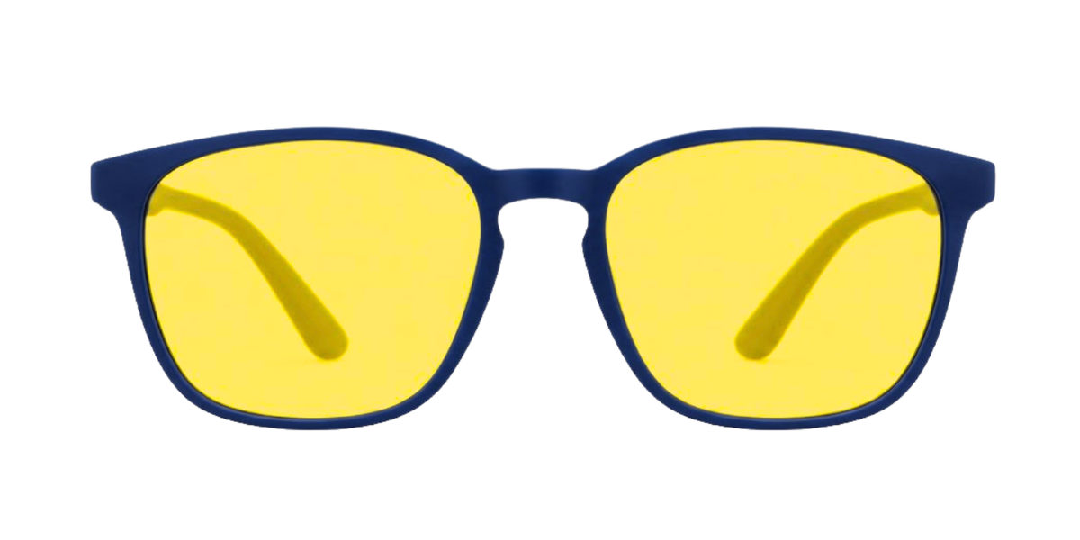 Matte Navy Blue Full Rim Round Magneto Eyeglasses