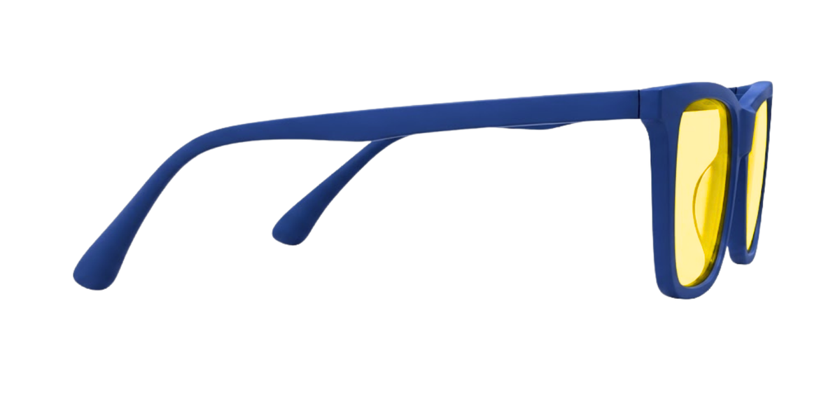 Matte Navy Blue Full Rim Round Magneto Eyeglasses