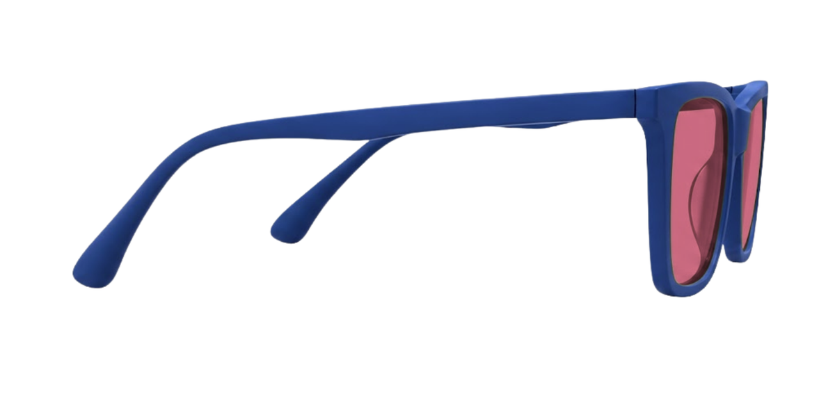 Matte Navy Blue Full Rim Round Magneto Eyeglasses
