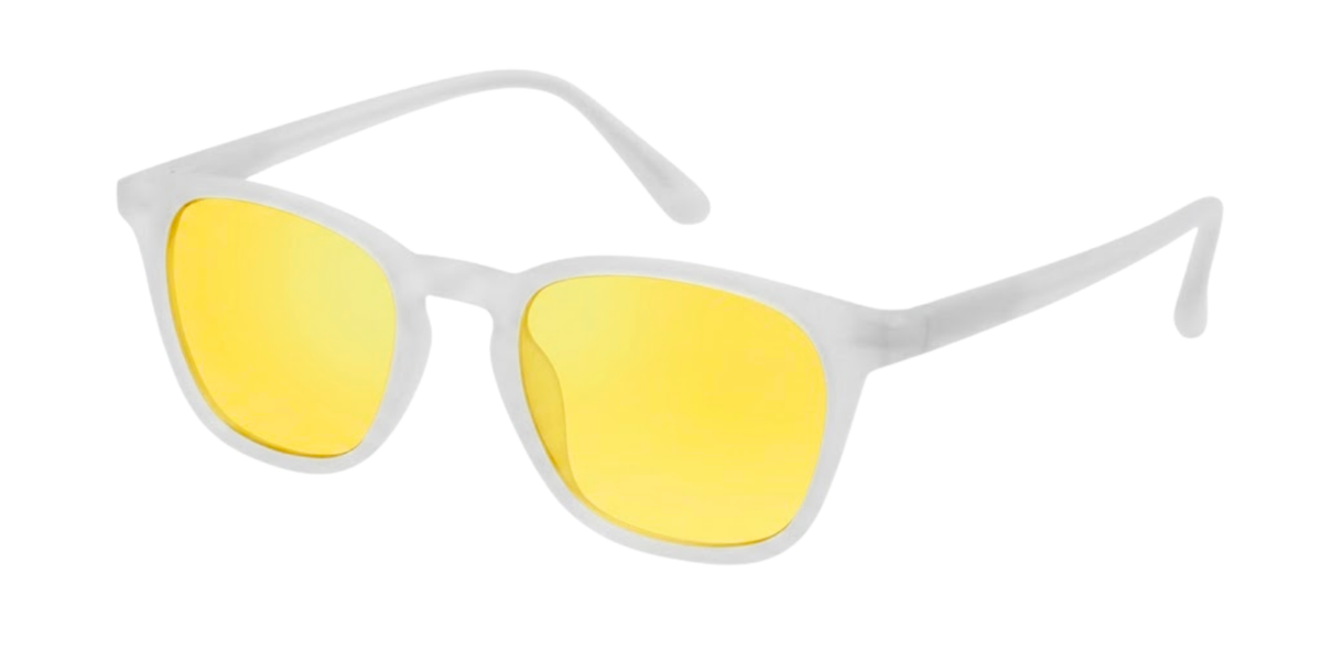 White Full Rim Round Magneto Eyeglasses