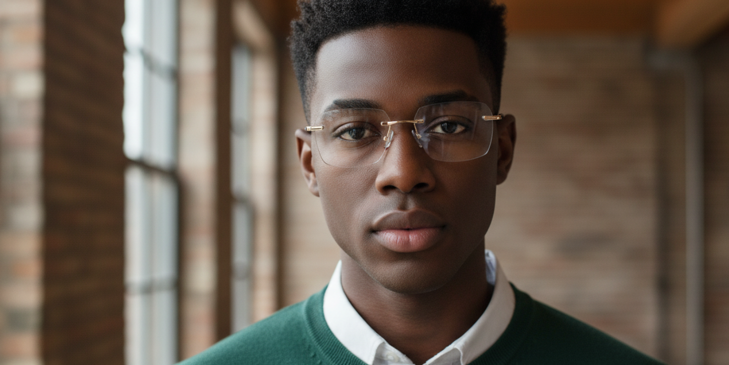 Rimless Rectangle Premium Eyeglasses