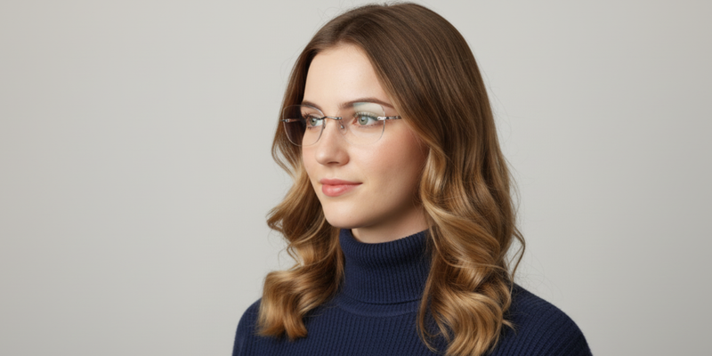 Rimless Cat Eye Premium Eyeglasses