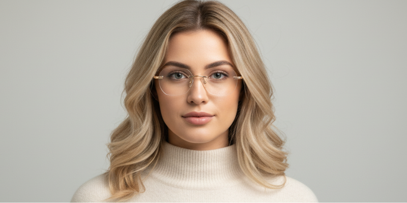 Rimless Cat Eye Premium Eyeglasses