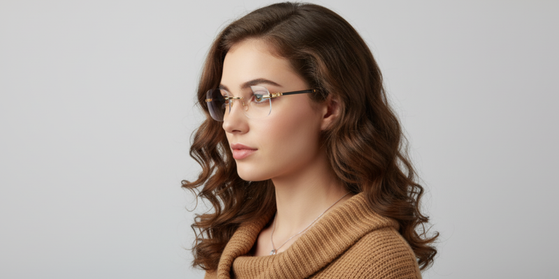 Rimless Cat Eye Premium Eyeglasses