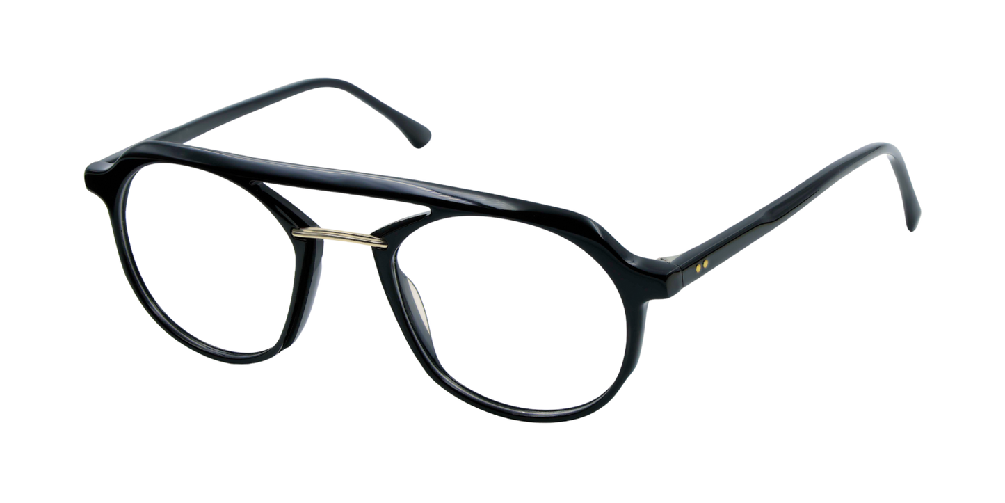 Full Rim Double Bridge Round Aviator Classic Eyeglasses