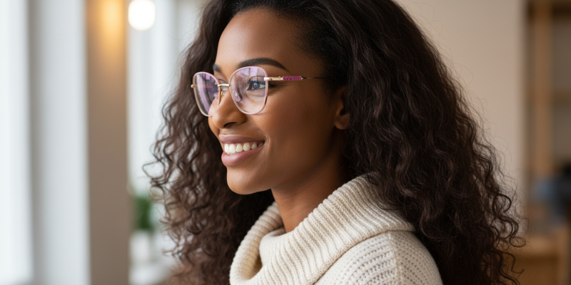Full Rim Cat Eye Classic Eyeglasses with Sparkling Temple