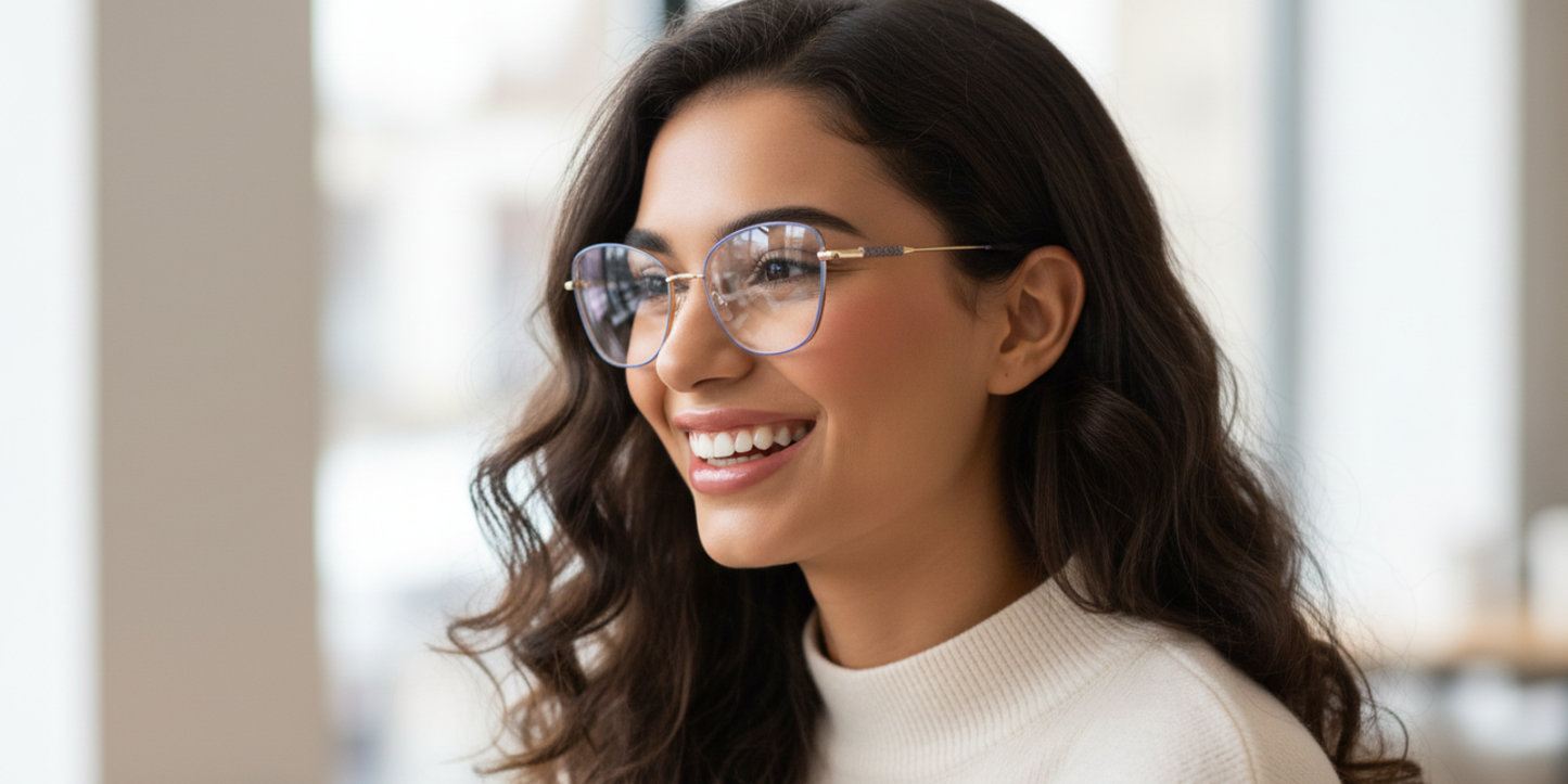 Full Rim Cat Eye Classic Eyeglasses with Sparkling Temple