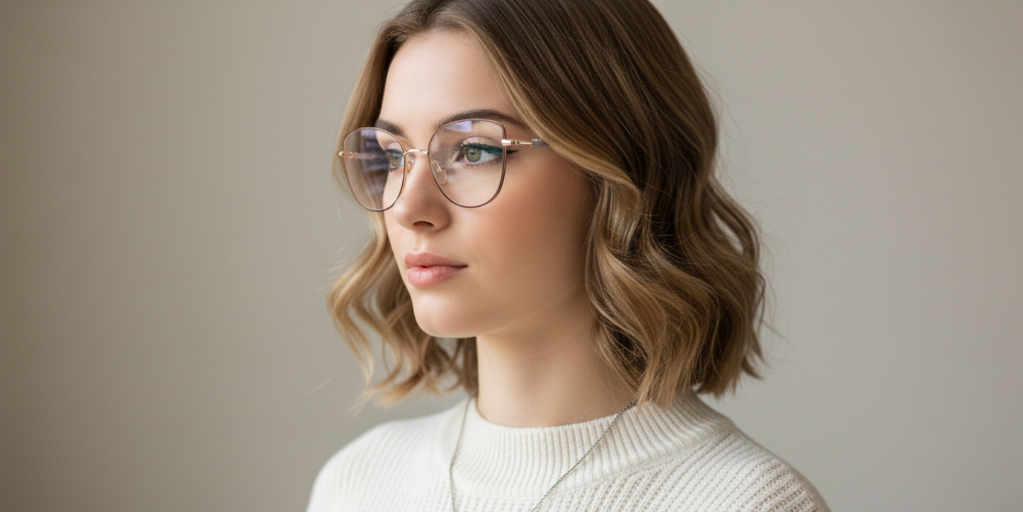 Full Rim Cat Eye Classic Eyeglasses with Sparkling Temple