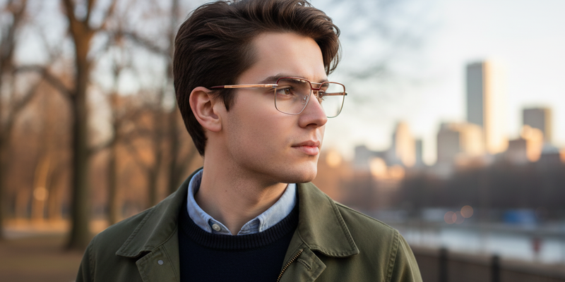 Full Rim Double Bridge Rectangle Classic Eyeglasses
