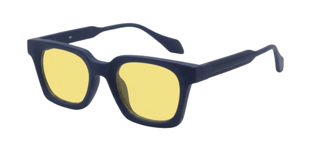 Matte Navy Blue Full Rim Square Magneto Eyeglasses
