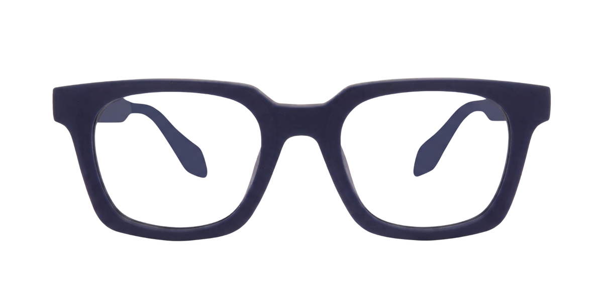Matte Navy Blue Full Rim Square Magneto Eyeglasses