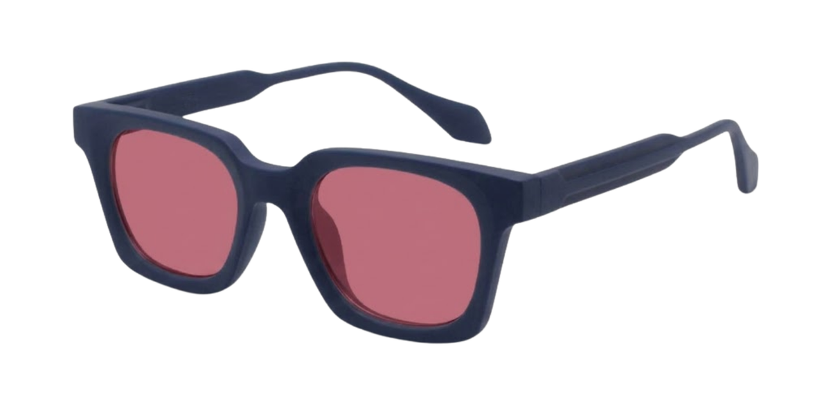 Matte Navy Blue Full Rim Square Magneto Eyeglasses