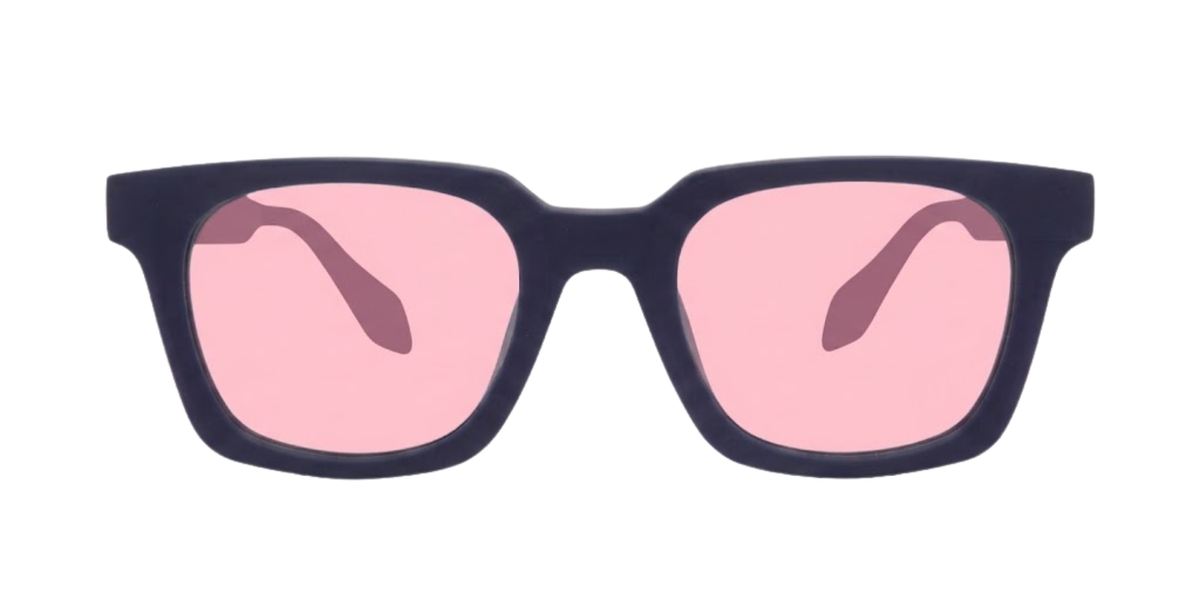 Matte Navy Blue Full Rim Rectangle Magneto Eyeglasses