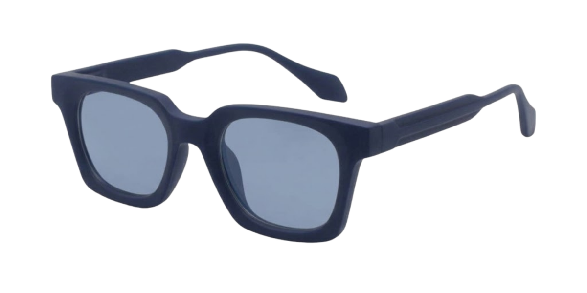 Matte Navy Blue Full Rim Square Magneto Eyeglasses