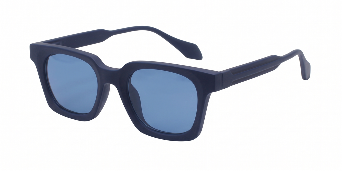 Matte Navy Blue Full Rim Rectangle Magneto Eyeglasses