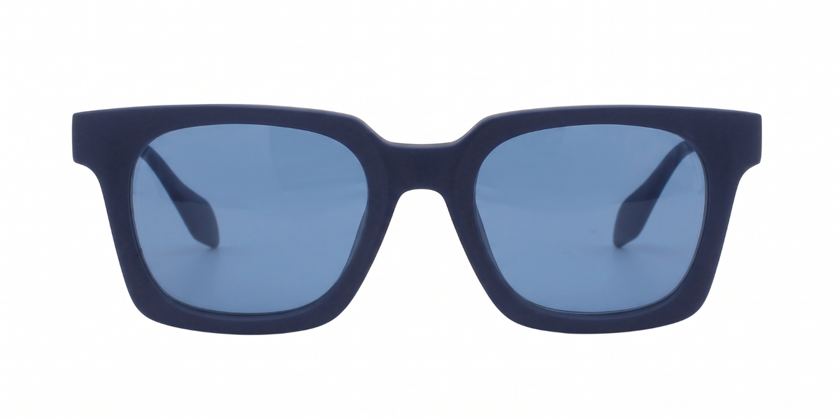 Matte Navy Blue Full Rim Rectangle Magneto Eyeglasses
