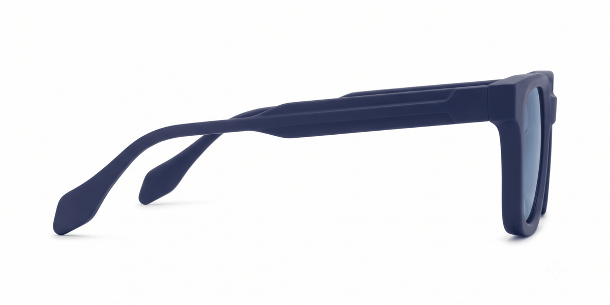 Matte Navy Blue Full Rim Square Magneto Eyeglasses
