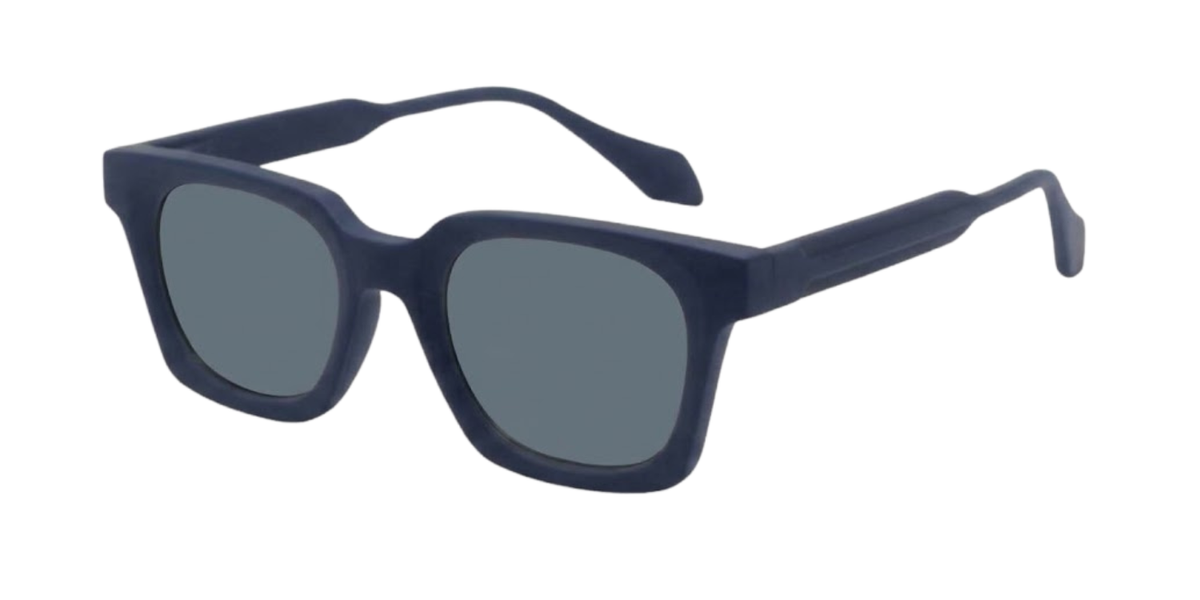Matte Navy Blue Full Rim Rectangle Magneto Eyeglasses
